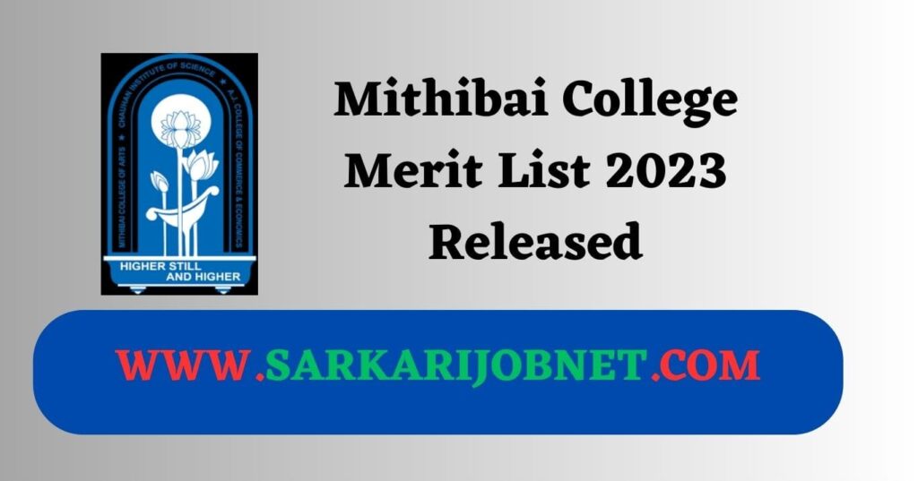 Mithibai College Merit List 2023 Released