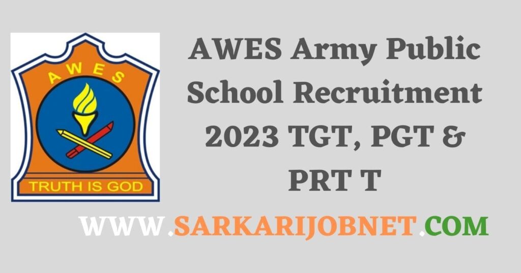 AWES Army Public School Recruitment 2023