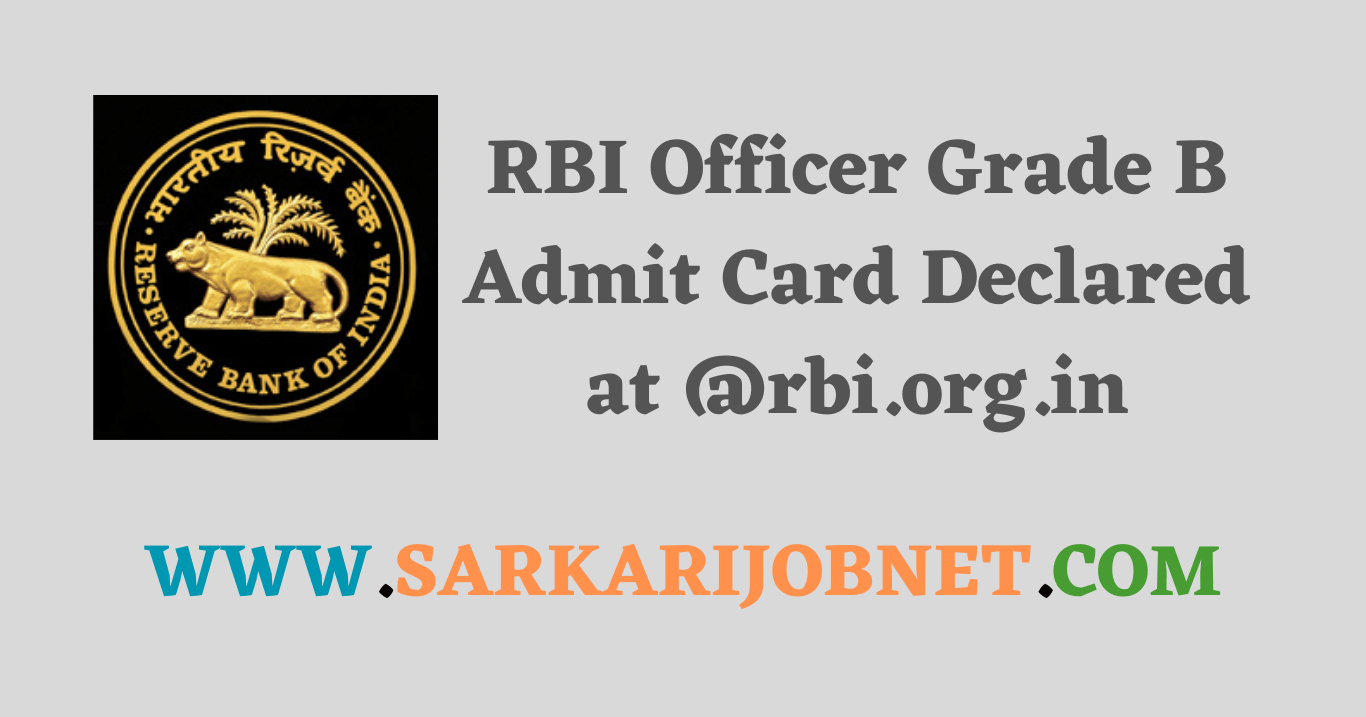 RBI Officer Grade B Admit Card 2023 Released