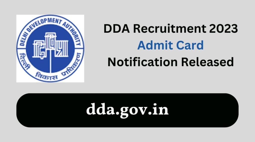 DDA Recruitment 2023 Admit Card