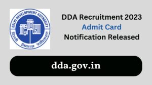 DDA Recruitment 2023 Admit Card