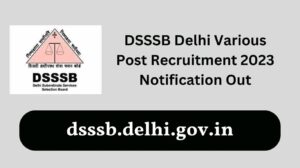 DSSSB Delhi Various Post Recruitment 2023